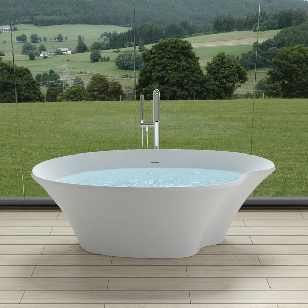 InFurniture 71" x 71" Freestanding Soaking Bathtub Wayfair